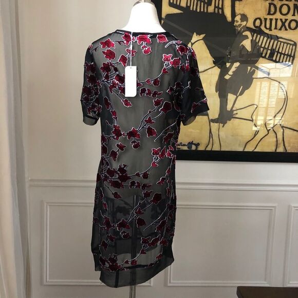 Superfoxx Sheer Velvet Burnout Mesh Dress NWT S - Picture 3 of 10